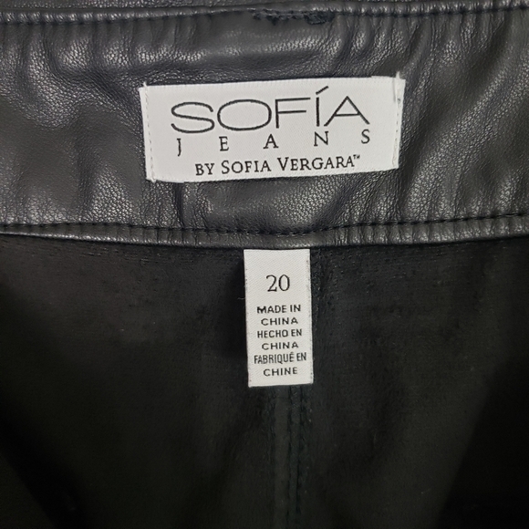 Sofia Jeans Faux Leather Hogh Rise  Jogger pants Size 20 - Picture 4 of 6